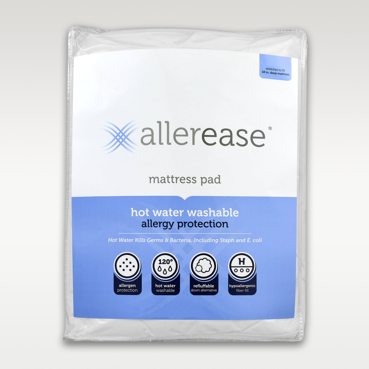 Hot Water Washable Mattress Pad Twin XL AllerEase