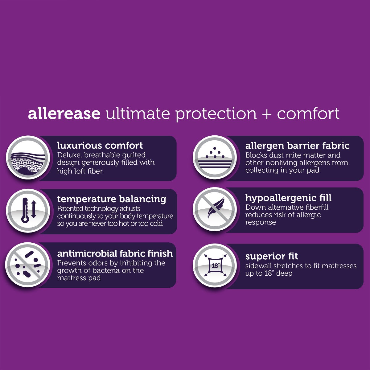 AllerEase Ultimate Allergy + Comfort Mattress Pad