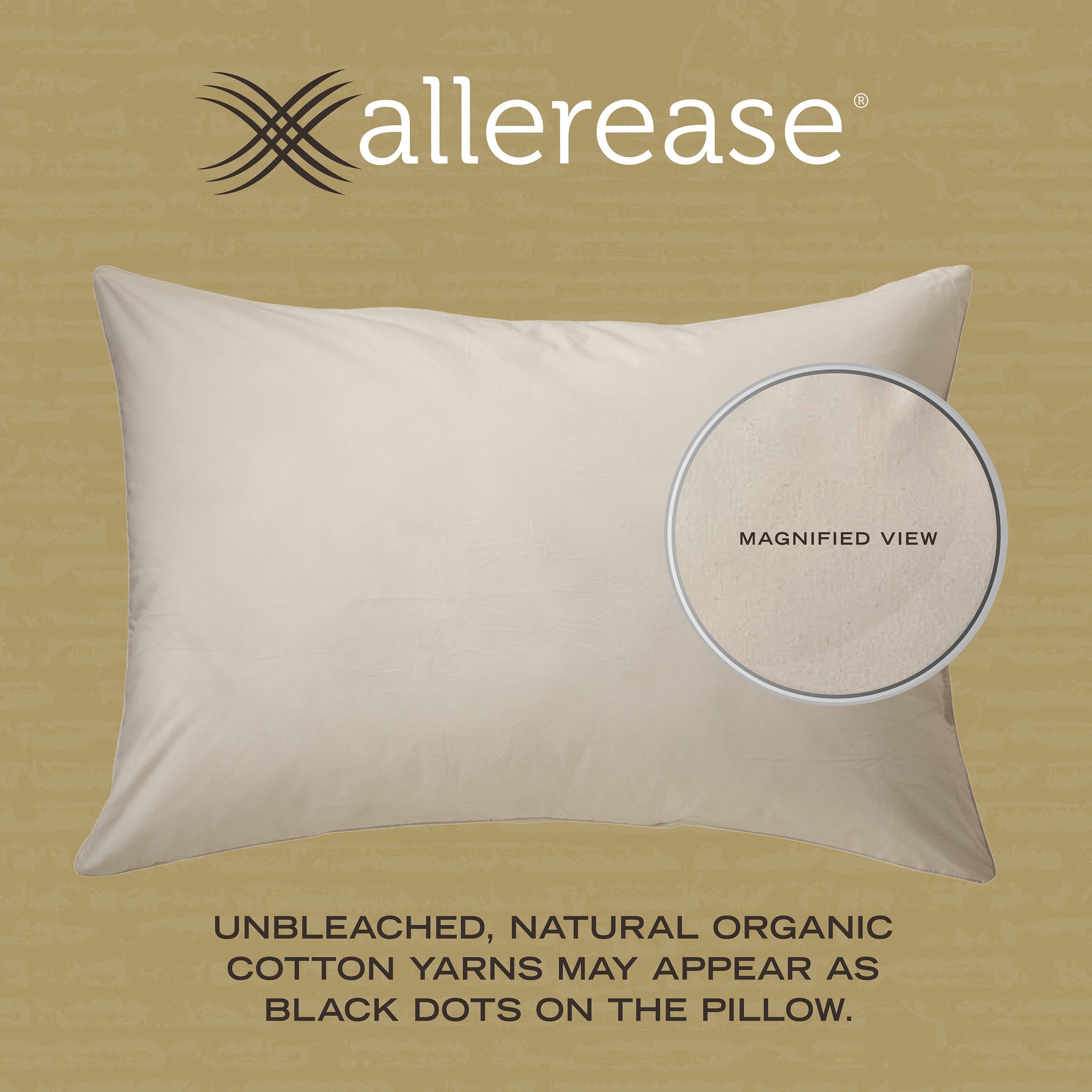 AllerEase Organic Cotton Cover Allergy Protection Pillow