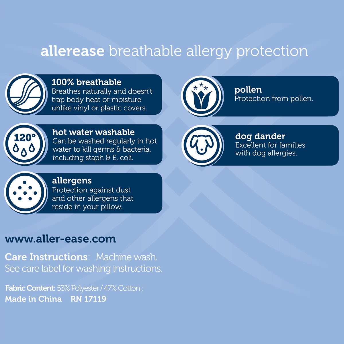 Hot Water Washable Pillow Protector, Pack - Main Image