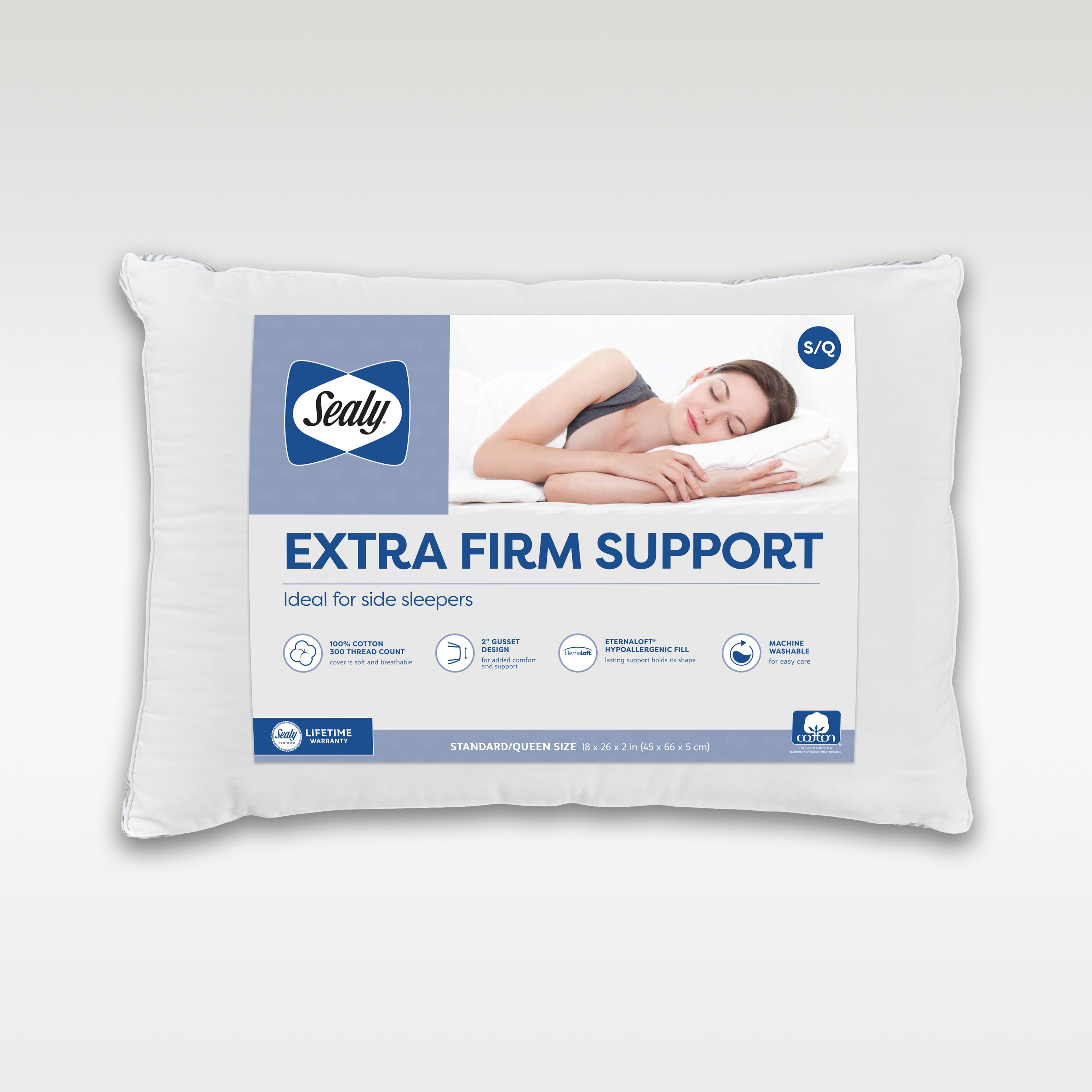 Carpenter Dual Layered Comfort Pillow | Extra-Firm Support, Size: King 20x36x6, White
